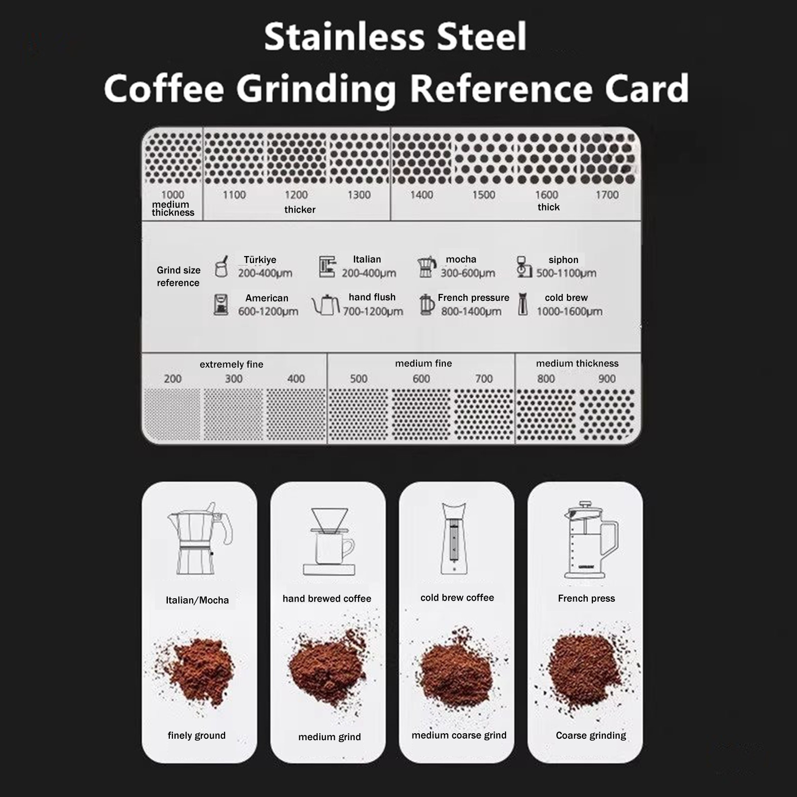 Card Scraper Steel - بطاقة معايرة سمك طحن القهوة، مقياس