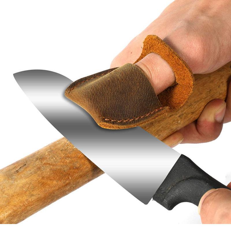 Woodworking Kitchen Projects - واقي أصابع من جلد البقر لشحذ