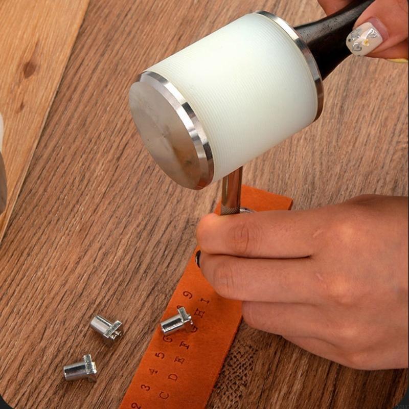 حرف جلدية DIY مطرقة طويلة مقبض - مراجعة Wooden Mallet Carving وسعره