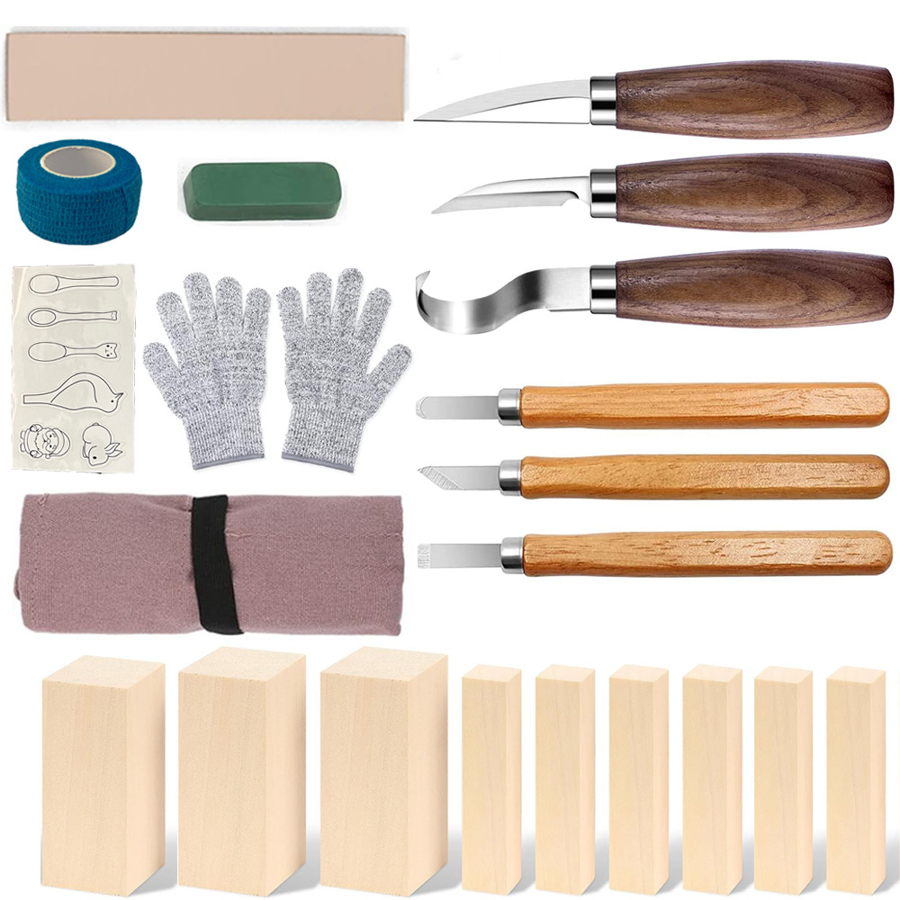 نحت سكين هدية مجموعة صناديق 21 - مراجعة Woodworking Gifts وسعره